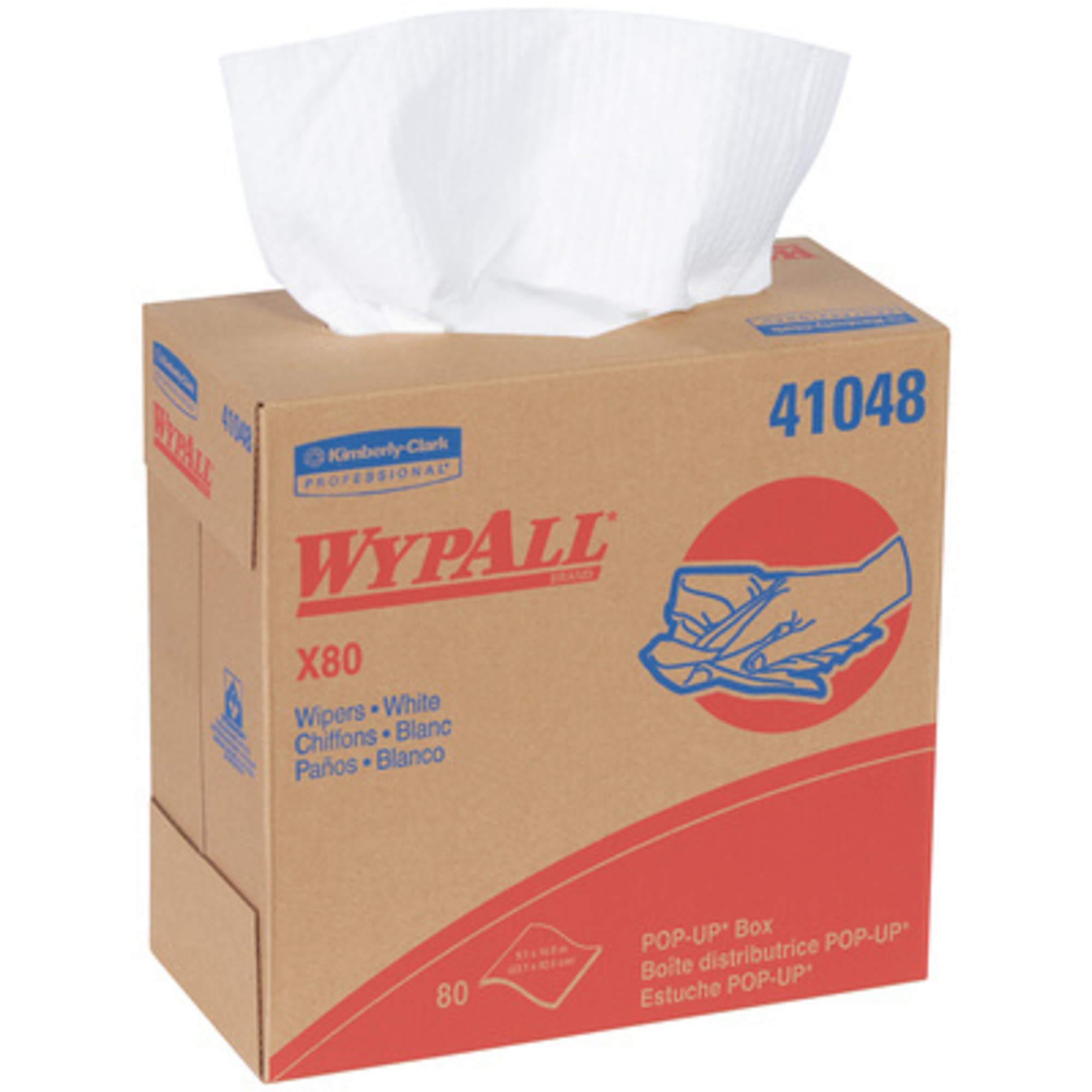 WypAll X80 Heavy-Duty Wipers - 9.1in. x 16.8in., 5/Case, White, Model# KW123